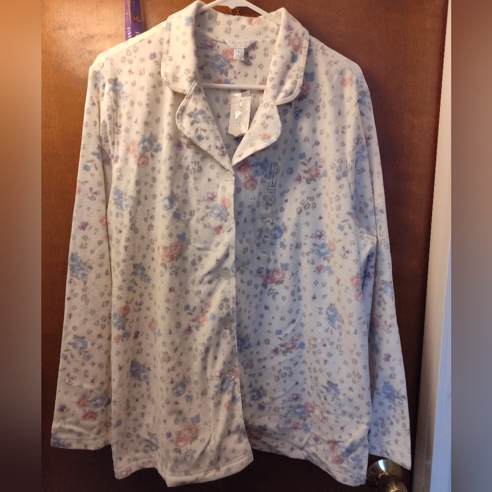 Two-Piece Fleece Floral Pajama Set